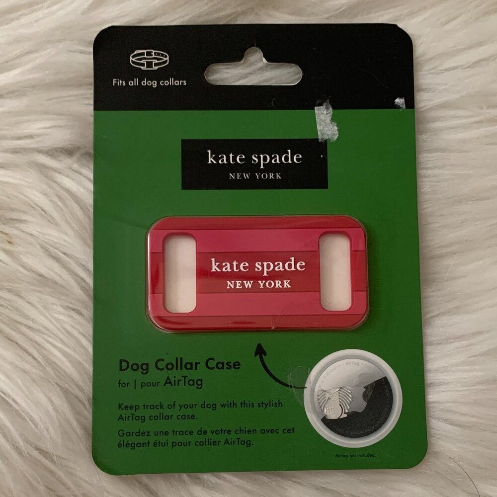 KATE SPADE x CASE MATE Dog Collar AirTag Case in Red/Pink